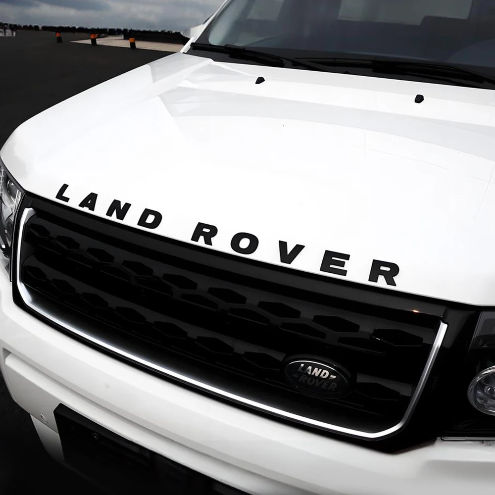 3D ABS Land Rover Car Bonnet Letters Logo Badge Emblem Sticker Accessories For Land Rover Discovery Defender Sport Evoque Velar