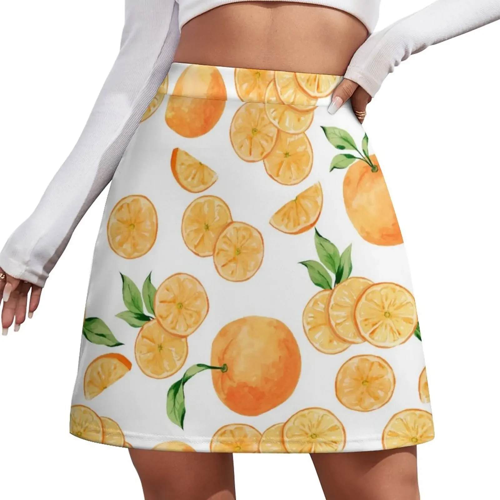

Watercolor pattern with oranges Mini Skirt summer clothes elegant party dresses for women 2026 dresses summer woman 2026