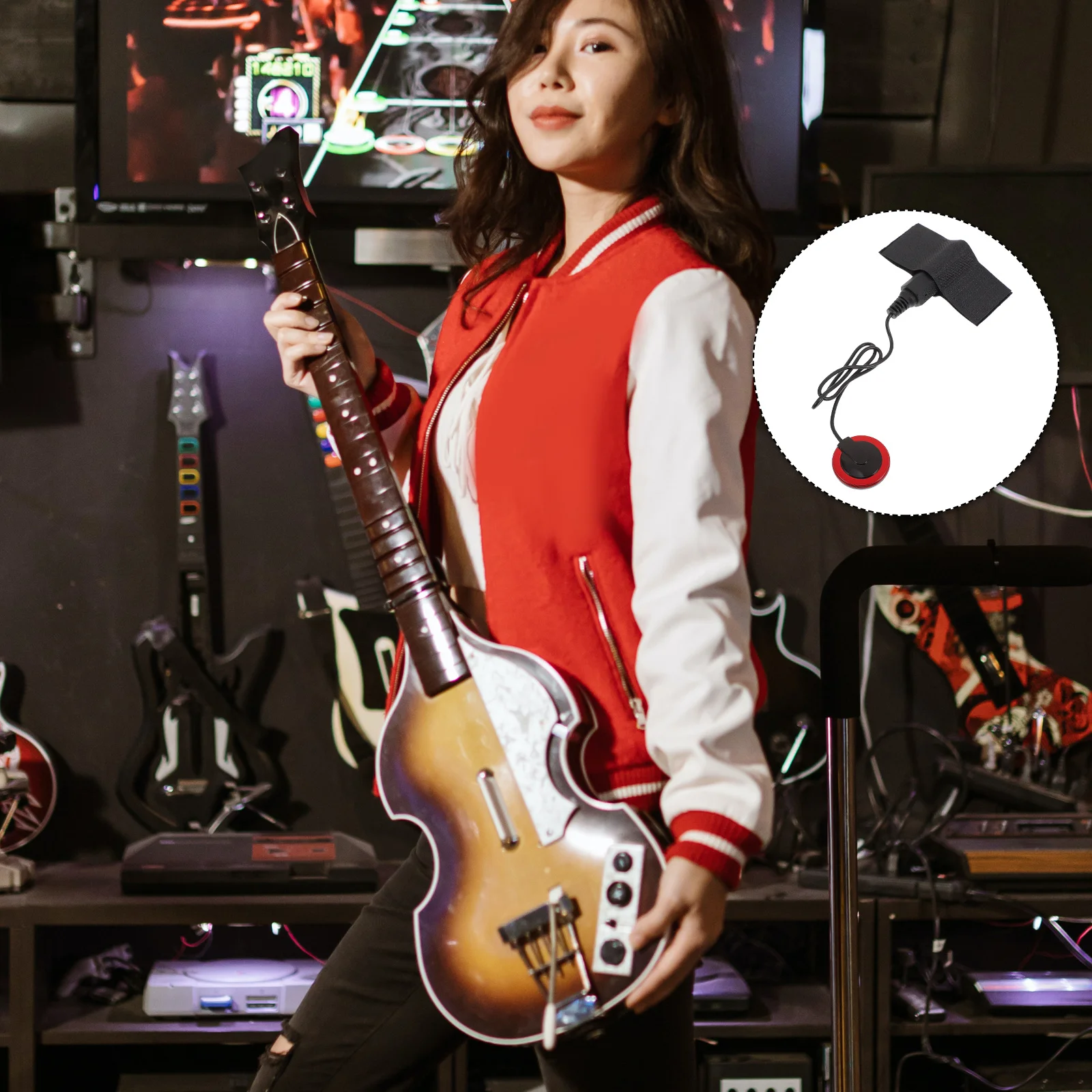 

Professional Multi-Functional Guitar Pickup Plastic Metal Guitar Sound Pick-Up Sound Transmitter Receiver for Recording and