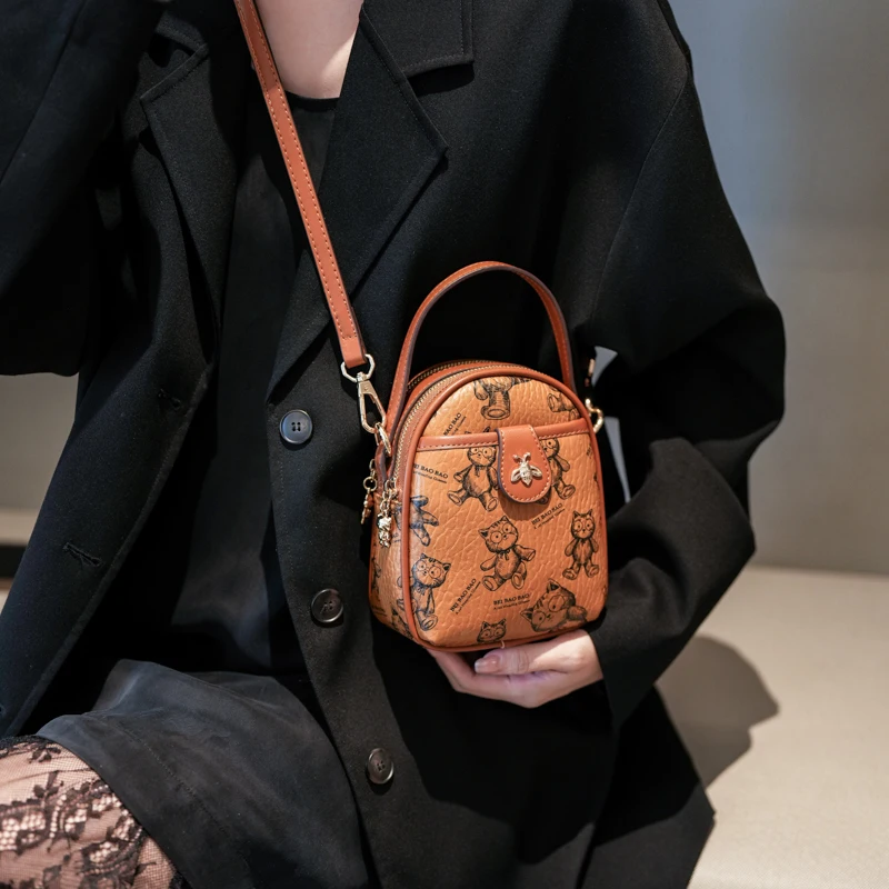 

2026 New Mobile Bag for Women's Casual Versatile Handheld Women's Bag Cartoon Lightweight Single Shoulder Cross Shoulder Women's