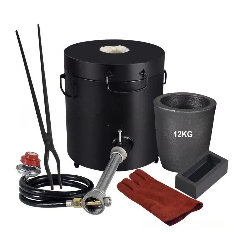 Small metal melting furnace, 6-12KG gas furnace, melting gold, silver, copper, aluminum, zinc, melting furnace
