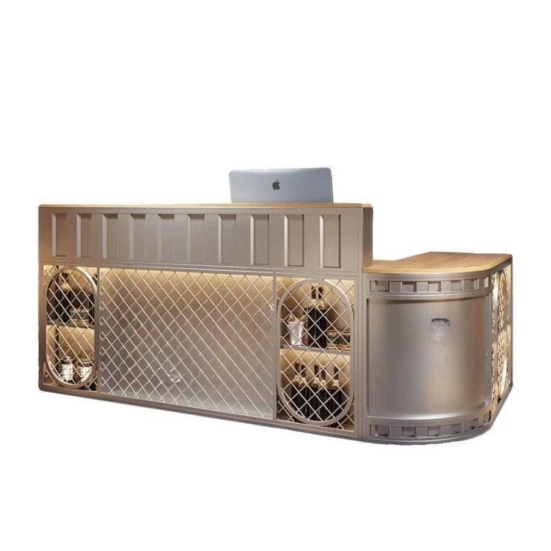 

Reception desk checkout page Corner restaurant Reception wrought iron retro music bar