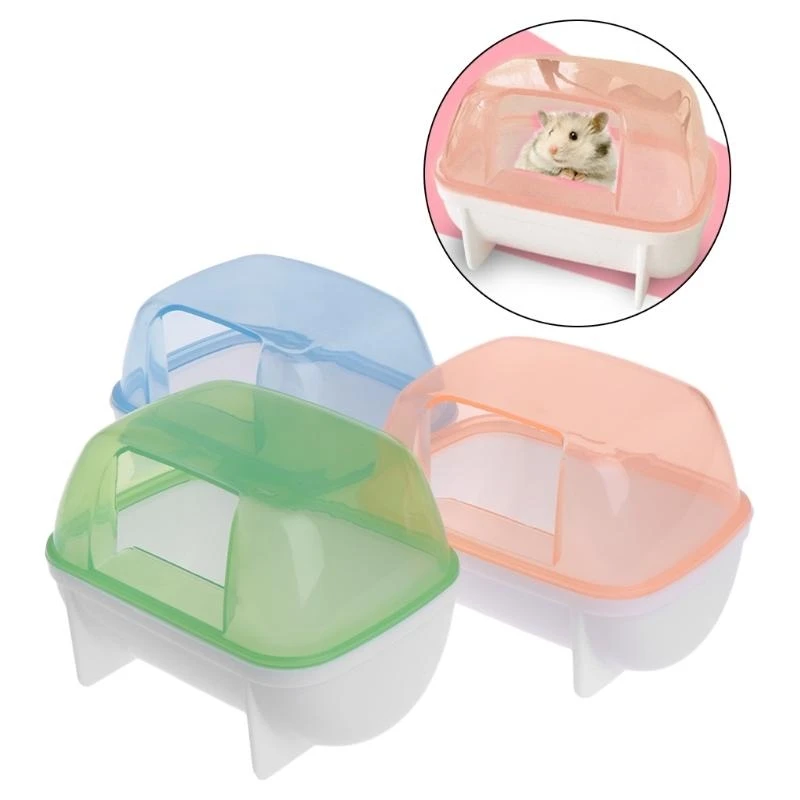  Hamster Sauna Sand Bath Room Bathing Bathroom Toilet Plastic Color Random Small Animal Rabbit Chinchilla Toilet Cleaning
