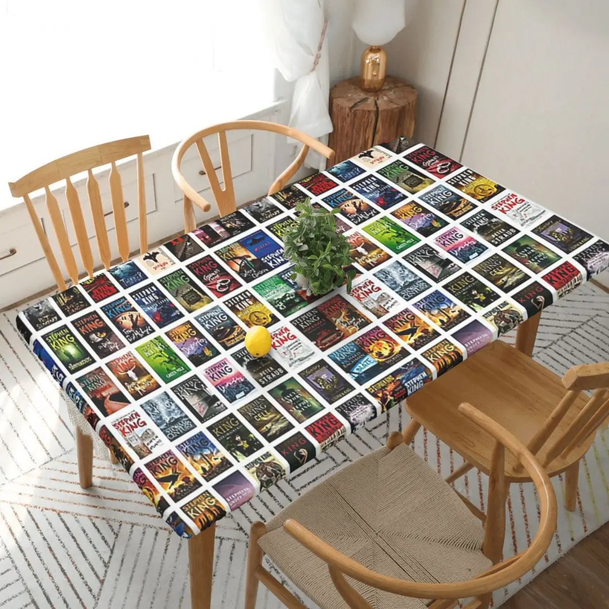 Complete Works Of Stephen King Customized Rectangular Tablecloth Oilproof Table Cover for Dining Events Table Cloth