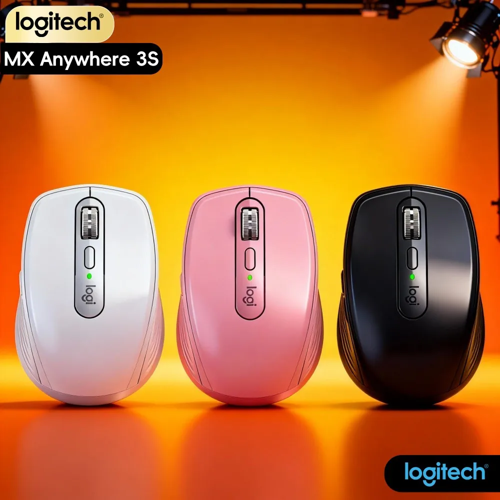 Logitech MX Anywhere 3S Wireless Mouse - 8000 DPI Glass Tracking, Magspeed Scroll, Silent Click, Anti-Slip Grip For Travel