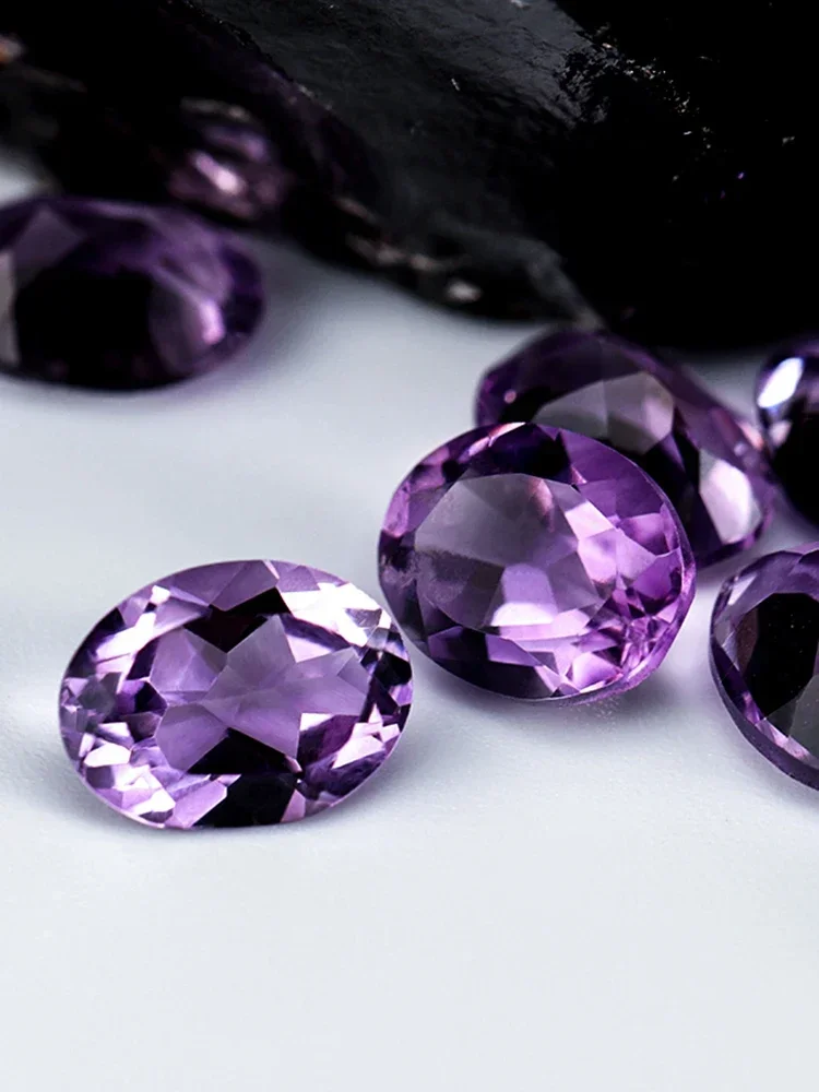 Top quality Brazil natural amethyst crystal,6*8mm/7*9mm/8*10mm/10*12mm/10*14mm/12*16mm oval cut  gemstone for jewelry making