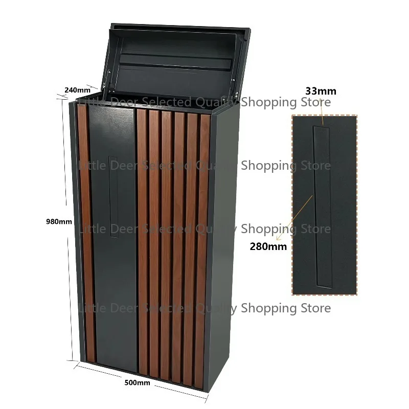 Wood   Steel Anti-Theft Top Lifted Outdoor Parcel Delivery Box
