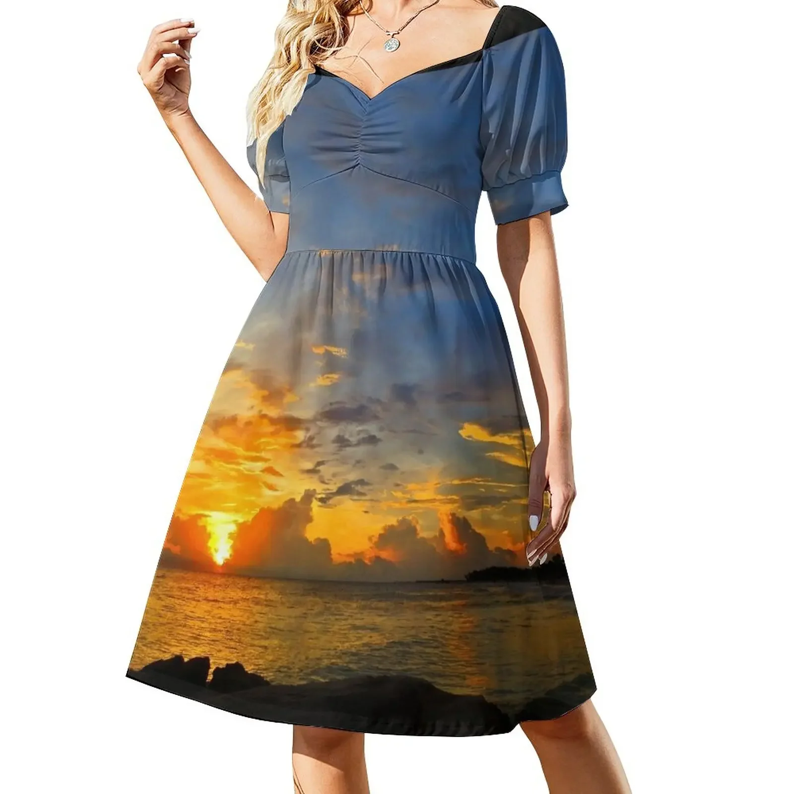 

Sunset In Paradise - Beach Photography by Sharon Cummings Short-Sleeved Dress women's fashion dresses