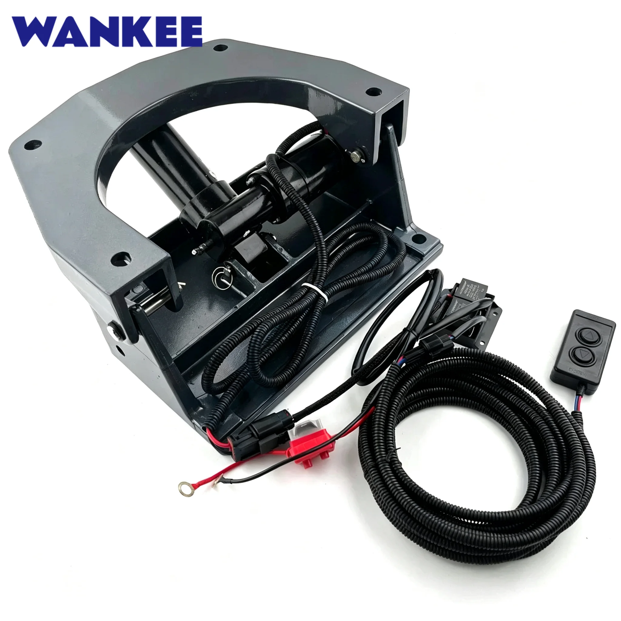 Power Tilt Trim Plate Outboard Jack Plate Set For 40HP Boat Engine 15.7KN 92mm Travel with Relay Harness Switch