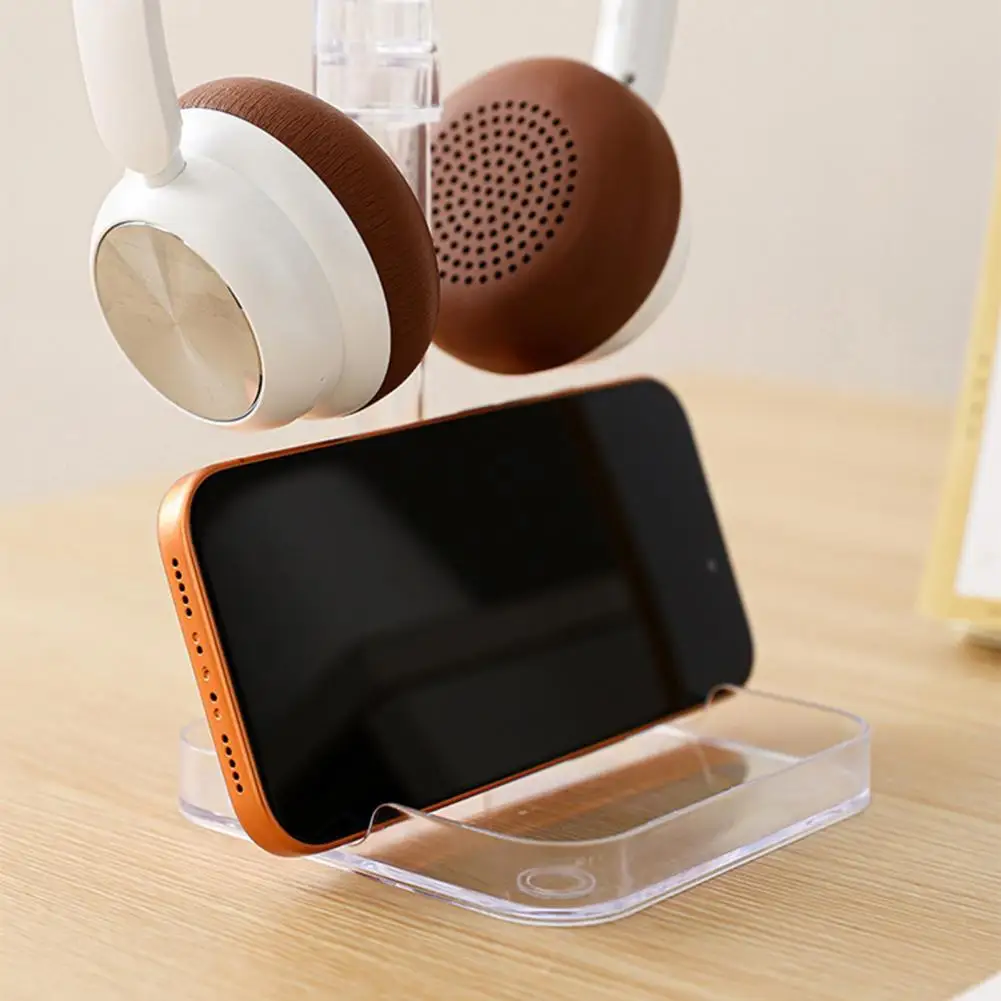 

1pc Headphone Stand With Base Universal Headphone Stand Hanger Transparent Headset Storage Rack Multi-Function Detachable Stand
