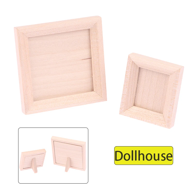1:12 Dollhouse Miniature Photo Frame With Rear Cover Simulation Furniture Model Living Scene Decor Toy Doll House Accessories