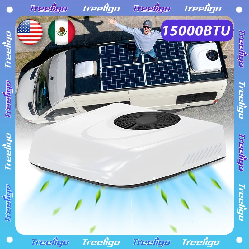 

Treeligo 2025 12V RV Rooftop Parking Big Air Conditioner Electric Car Air Conditioning For Truck Camper Van Caravan Motorhome