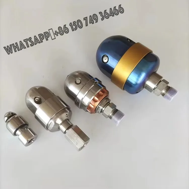 

High Pressure Factory 2-6inch Water Jet Cleaning Machine Bend Pipeline Rotating Sewer Dredge Spraying Jetter Cleaning Nozzle