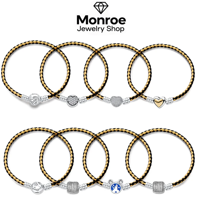 

Двухцветный браслет из серебра 925 пробы с изображением льва, подходит для серебряного подвески 925 пробы, памятный подарок на день рождения своими руками