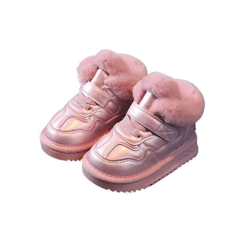 Winter Kids Shoes for Girls Snow Boots Soft Bottom Plush Children Boys Cotton Shoes Baby Girl Shoes