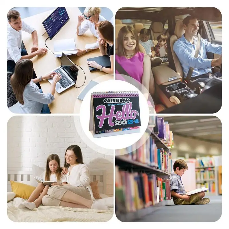 2024 Calendar For Desk Desk Daily Calendar Flip-up Design Table Monthly Calendar For Apartment Study Room Desktop