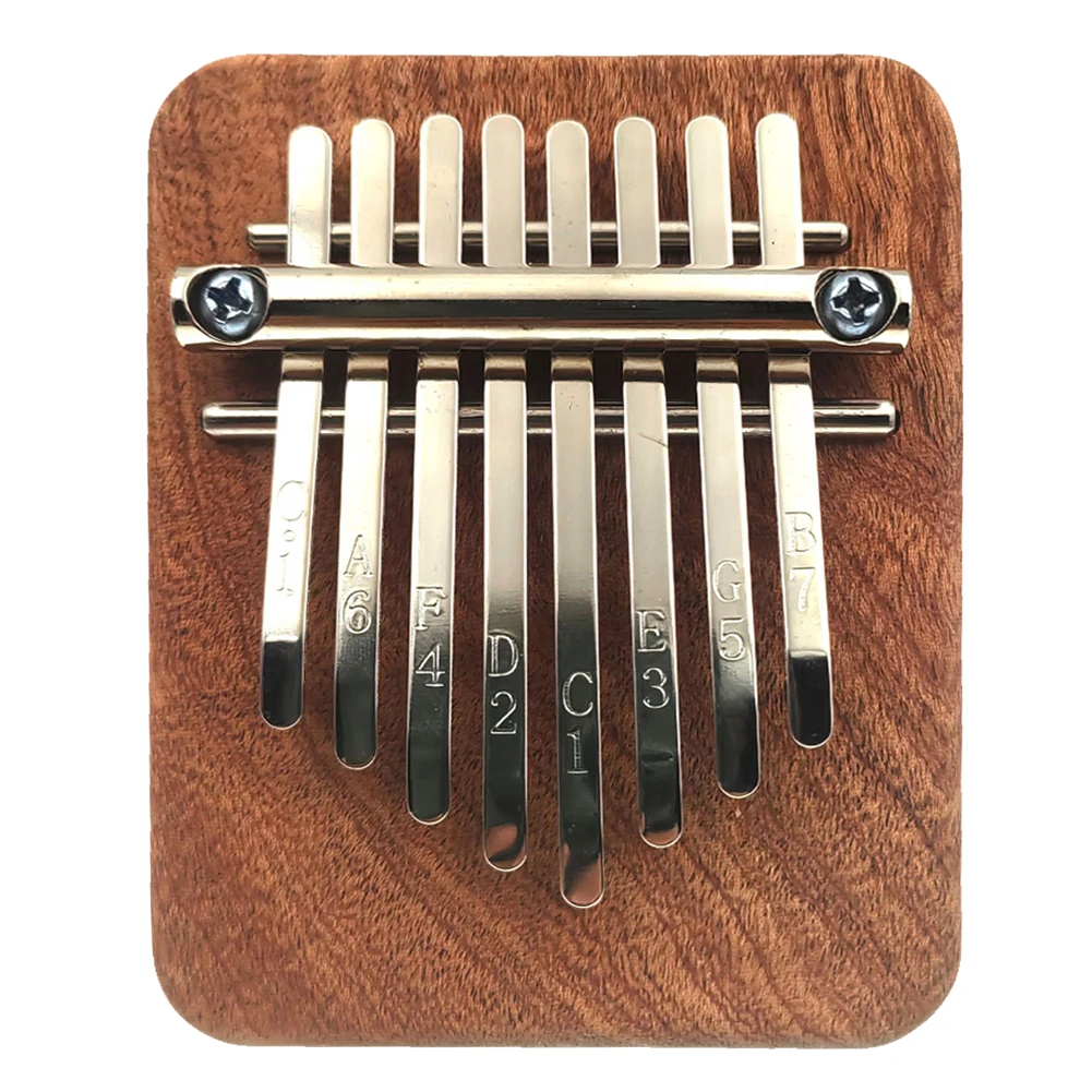 Mini Kalimba Polegar Piano, 8 Teclas, Teclado Portátil, Instrumento Compacto, Piano Musical Polegar, Acessórios de Música