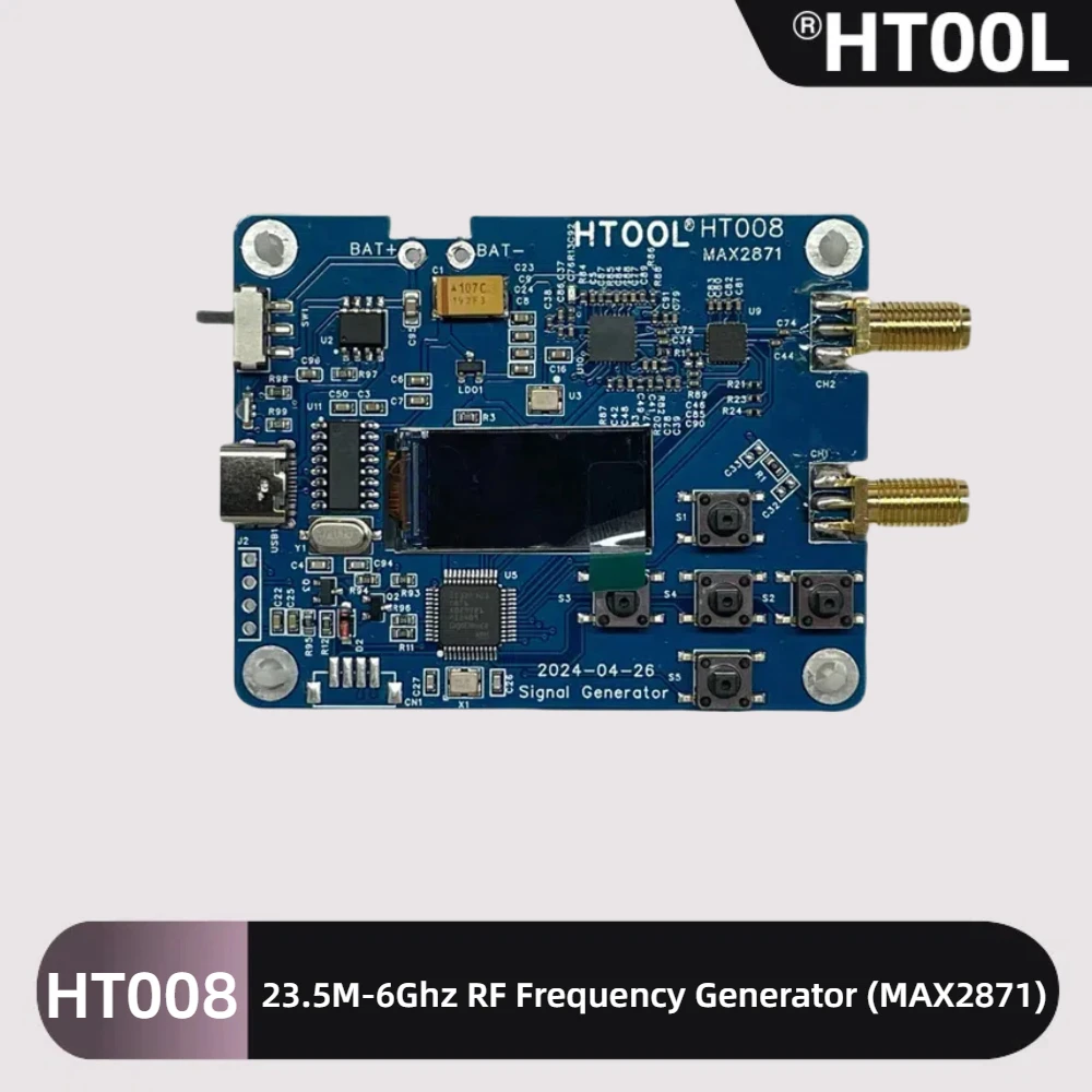 Ht008 Max2871 Источник сигнала 23,5-6000 МГц Радиочастотный модуль обеспечивает последовательное управление Поддержка Ch2 -25 дБ Обновление регулирования мощности