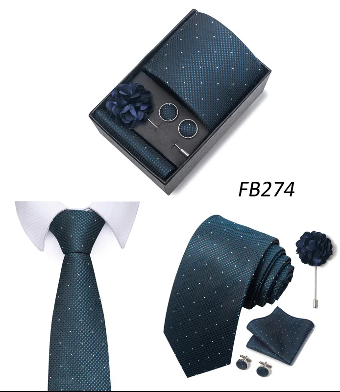 Neue Designer Blau Rot Grün Paisley Krawatten Für Männer Hochzeit Party Krawatte Luxus Krawatte Einstecktuch Cufllink Brosche Set – Detail 16