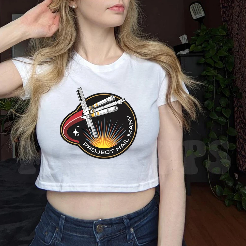 Project Hail Mary Cosplay Tshirt Sci-Fi Movie Inspired Crop Baby Tee Women Y2k 90s Crop Top Cute Amaze Dr Grace' Shirt funny Top