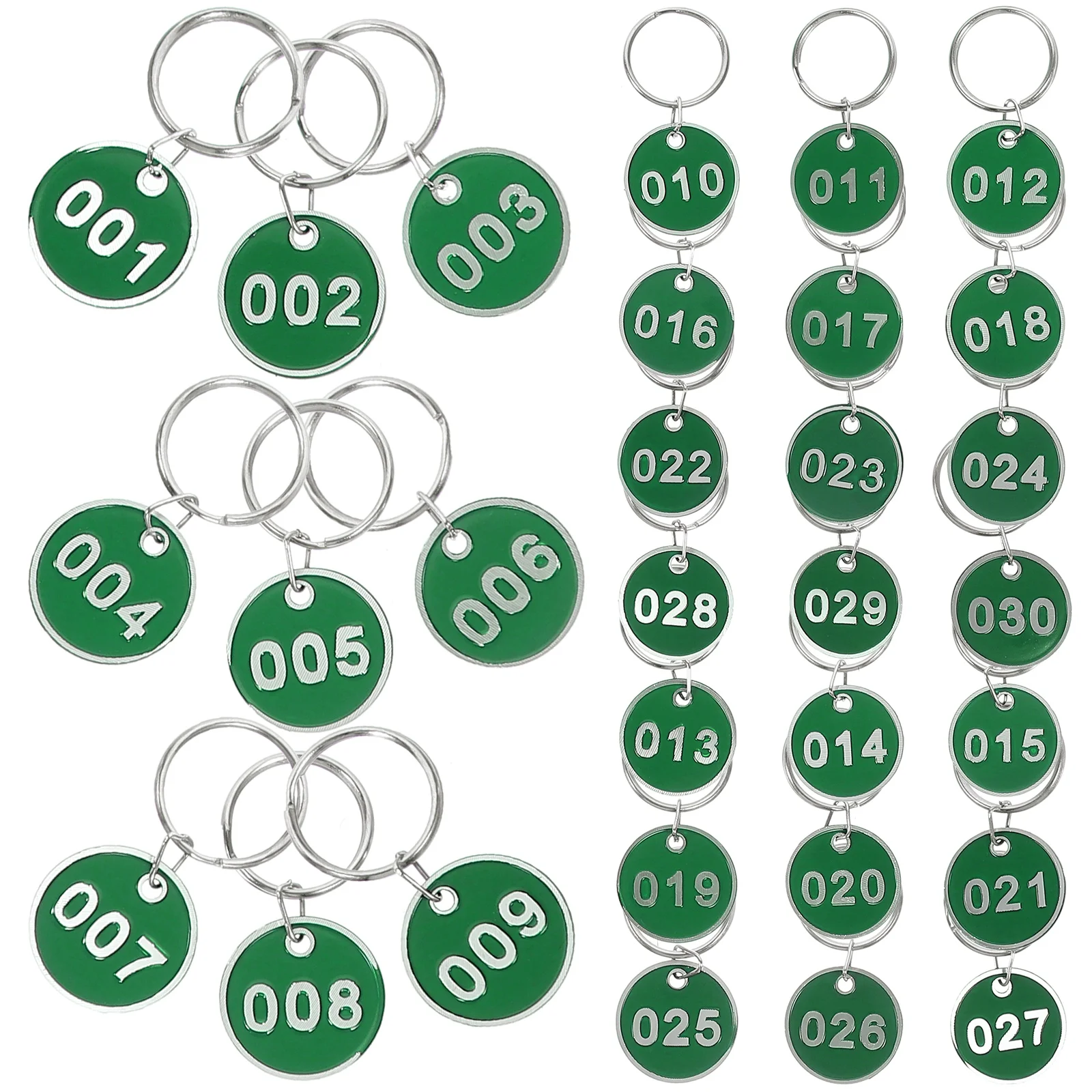 

30 Pcs Digital Key Tag Rings Tags with Keyring Aluminum Alloy Number for Hanging