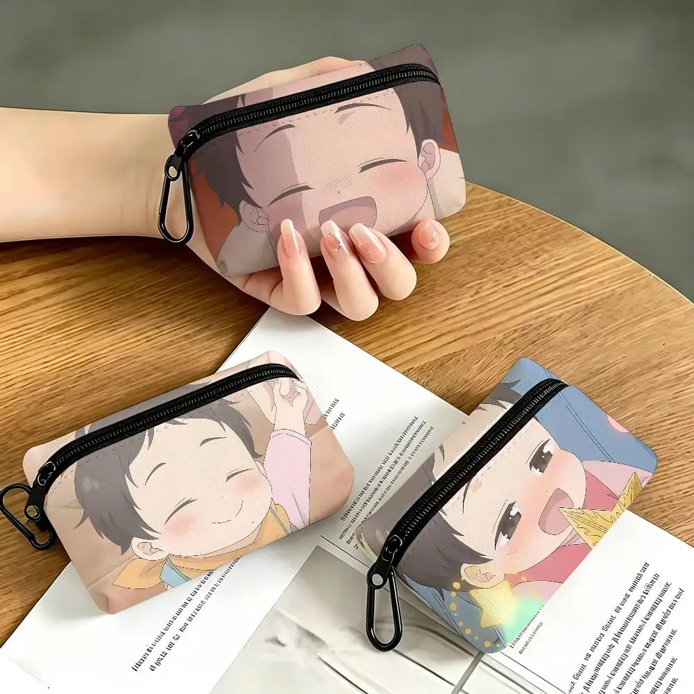 1pc Michiru Mochizuki Tadaima, Okaeri Coin Purse With Carabiner Hook Portable Key Card Wallet Small Zipper Storage Pouch