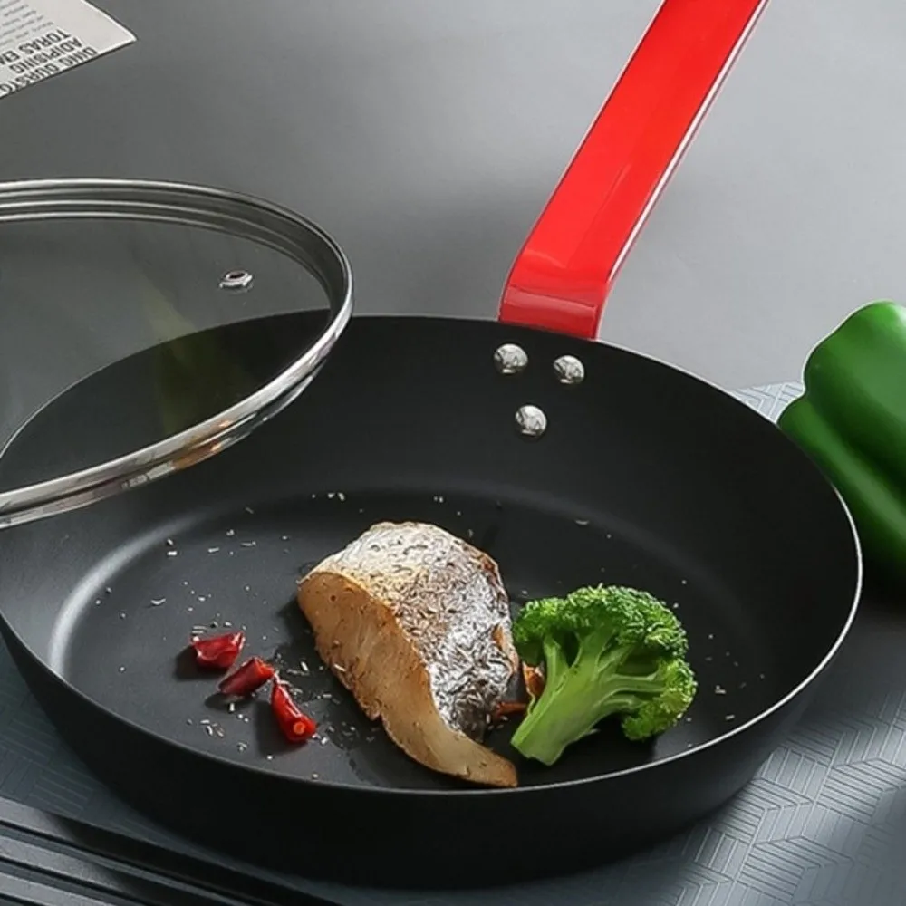 

Чугунная сковорода из углеродистой стали, плоская многофункциональная сковорода для стейка, кухонные инструменты для приготовления пищи, сковорода для омлета без покрытия, газовая индукционная плита
