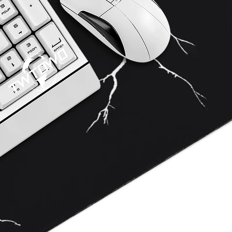 Lightning Black And White Mouse Pad Gamer printon demand Home Custom HD Mousepad XXL Non-Slip Carpet Gaming laptop Mouse Mats
