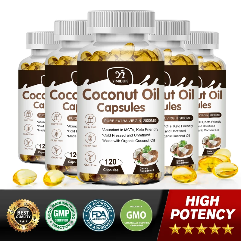 

Extra Virgin Coconut Oil Capsules Support Your Heart, Bones & Teeth Made with Organic Coconut Oil