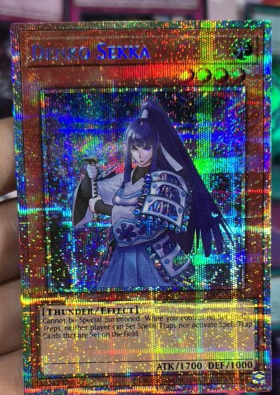 Коллекционная карта Yugioh KONAMI Duel Monsters ES02-AE008 Denko Sekka Prismatic Secret Rare (азиатская английская версия), состояние Mint