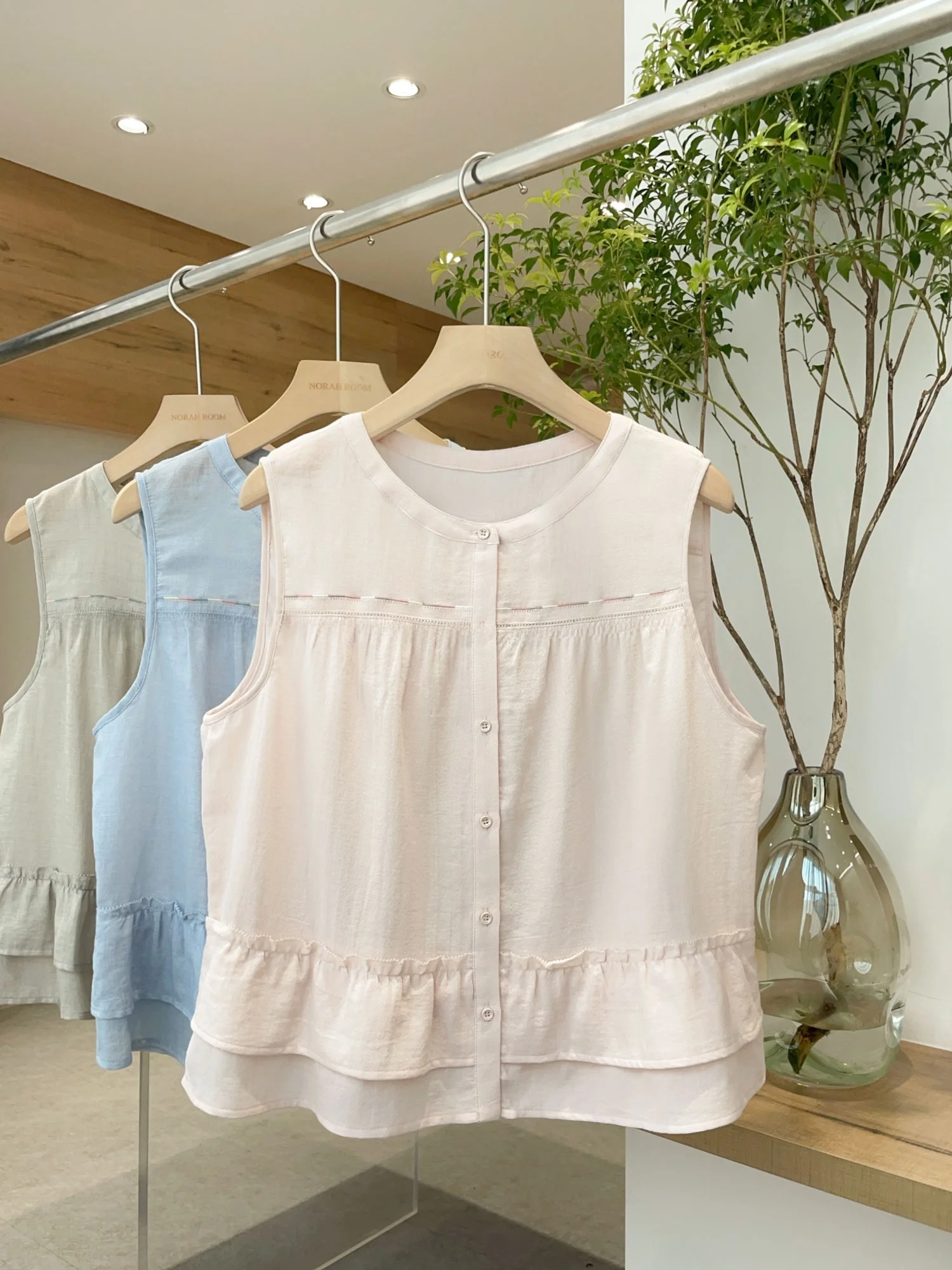 Nolara Authentic Summer 2025 Brand Island Ricamato rotondo Ne Pieghettato Svel irt Donna Coreana Sle Loose Fit Cotton