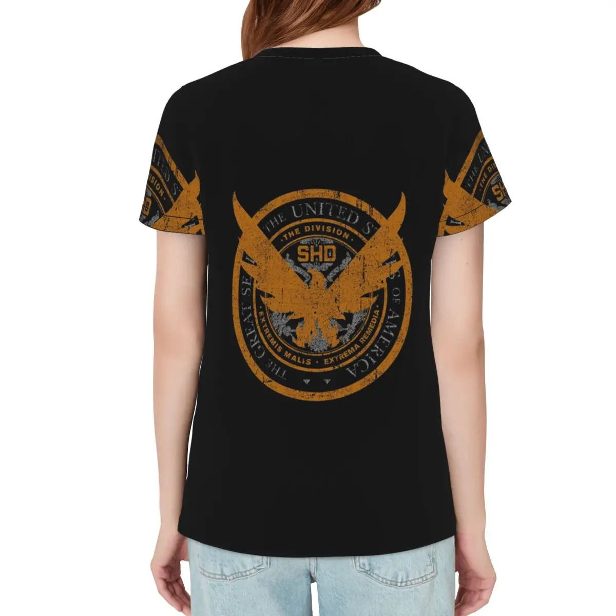 Game Tom Clancys The Division SHD Seal T-Shirt Women Short Sleeve T Shirts O-Neck Streetwear Cotton Summer Tees Streetwear view 2