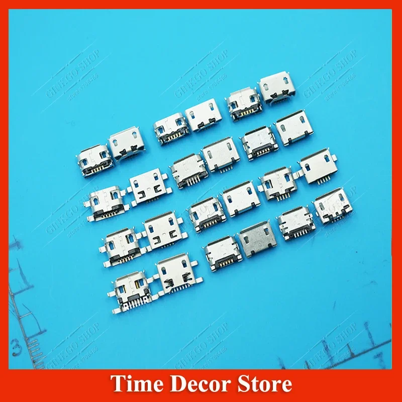 12Models, 360pcs Micro USB Jack Tablet MID Smartphone Mobile Phone Charging Socket tail plug Mix Pins 5p V8 Port