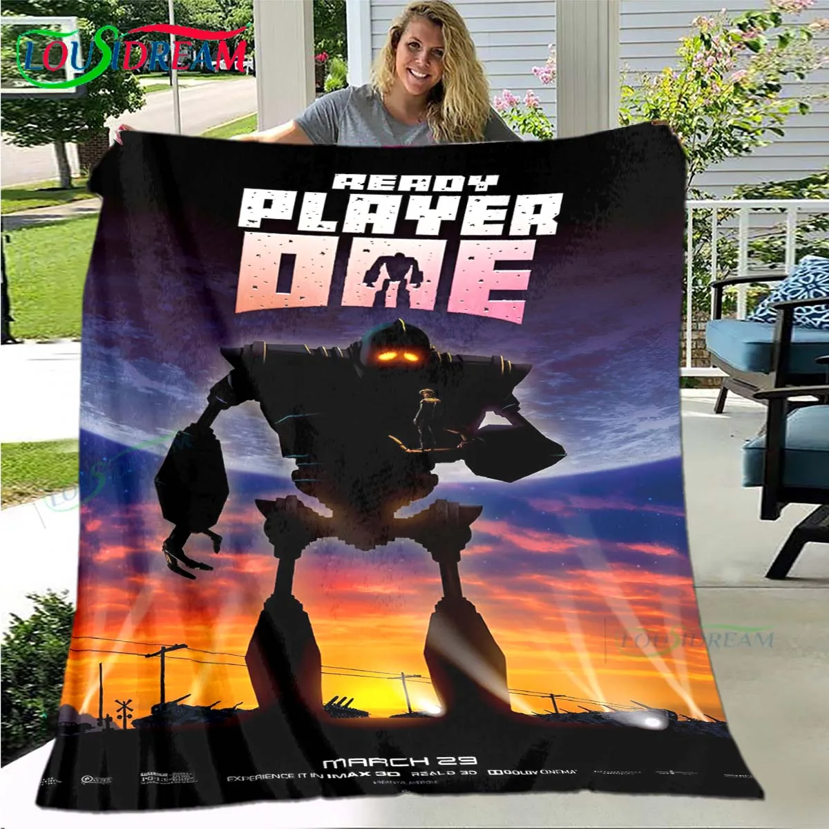 

Film R-Ready P-Player One Soft Blanket Sports Living Room Bedroom Sofa Bed Blanket Gift Travel Office Lunch Break Blanket