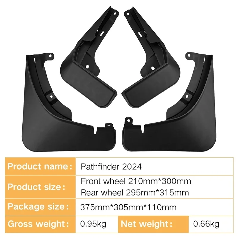 4Pcs Car Mudguards Mud Front And Rear Wheel Fenders for Jetour Traveler T2 2023+