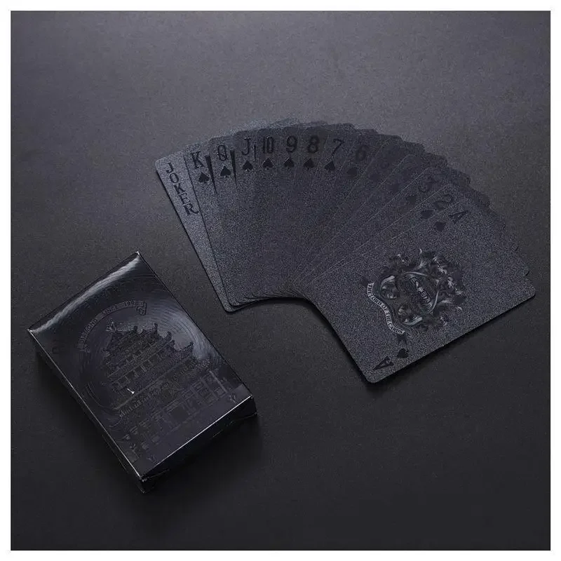 Black Gold Playing Card Game Card Group Waterproof Poker Suit Magic Dmagic Package Board Game Gift Collection PVC Washable