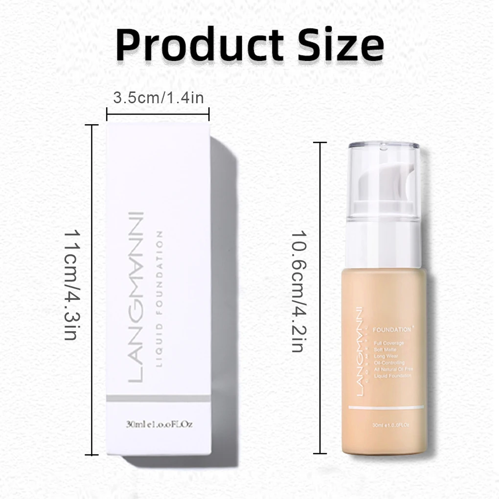 Makeup Foundation Liquid Matte Oil Control Concealer Brighten Skin Color Waterproof Sweatproof Cosmetic Type 2