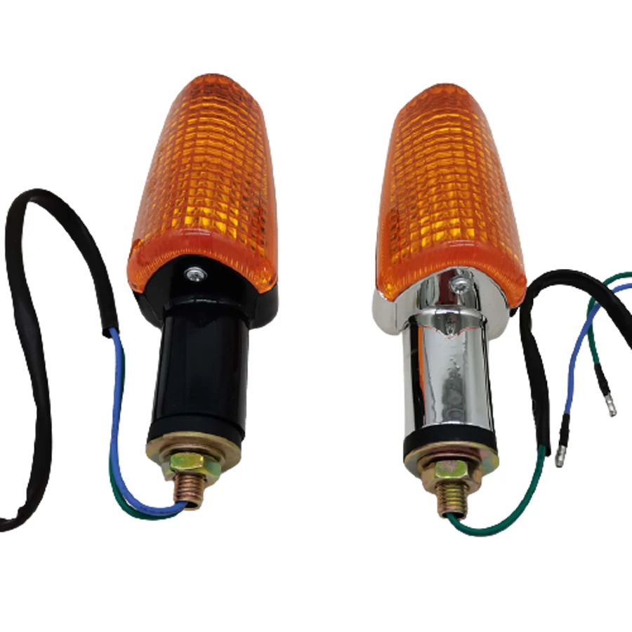 A770 1 Pair Motorcycle Flasher Blub Turn Signal Lamp For HJ125K-A  Indicator Light Amber Blinker Bulb 8W Black Sliver