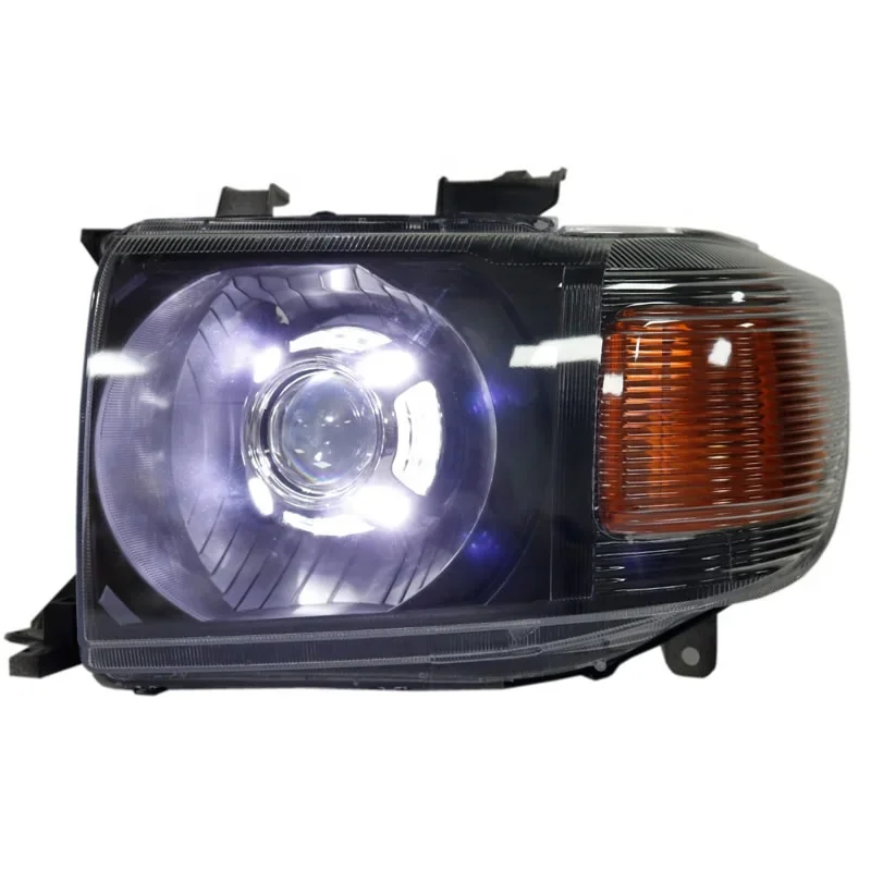 For Toyota Land Cruiser LC 79 FJ79 Headlight Assembly Head Lamp Angel Eyes With Bi-xenon Projector Lens