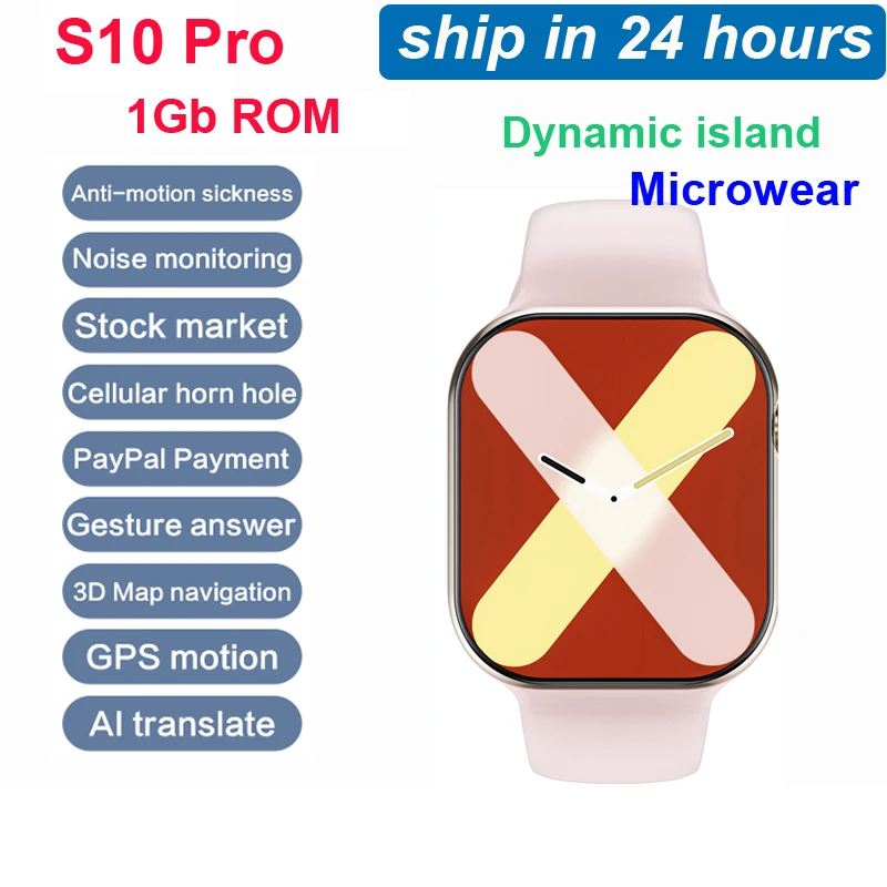 Microwear S10 Pro Smart Watch X Series 10 1GB ROM Gesture Answer ChatGPT NFC Compass GPS Tracker Sport Smartwatch Women Men