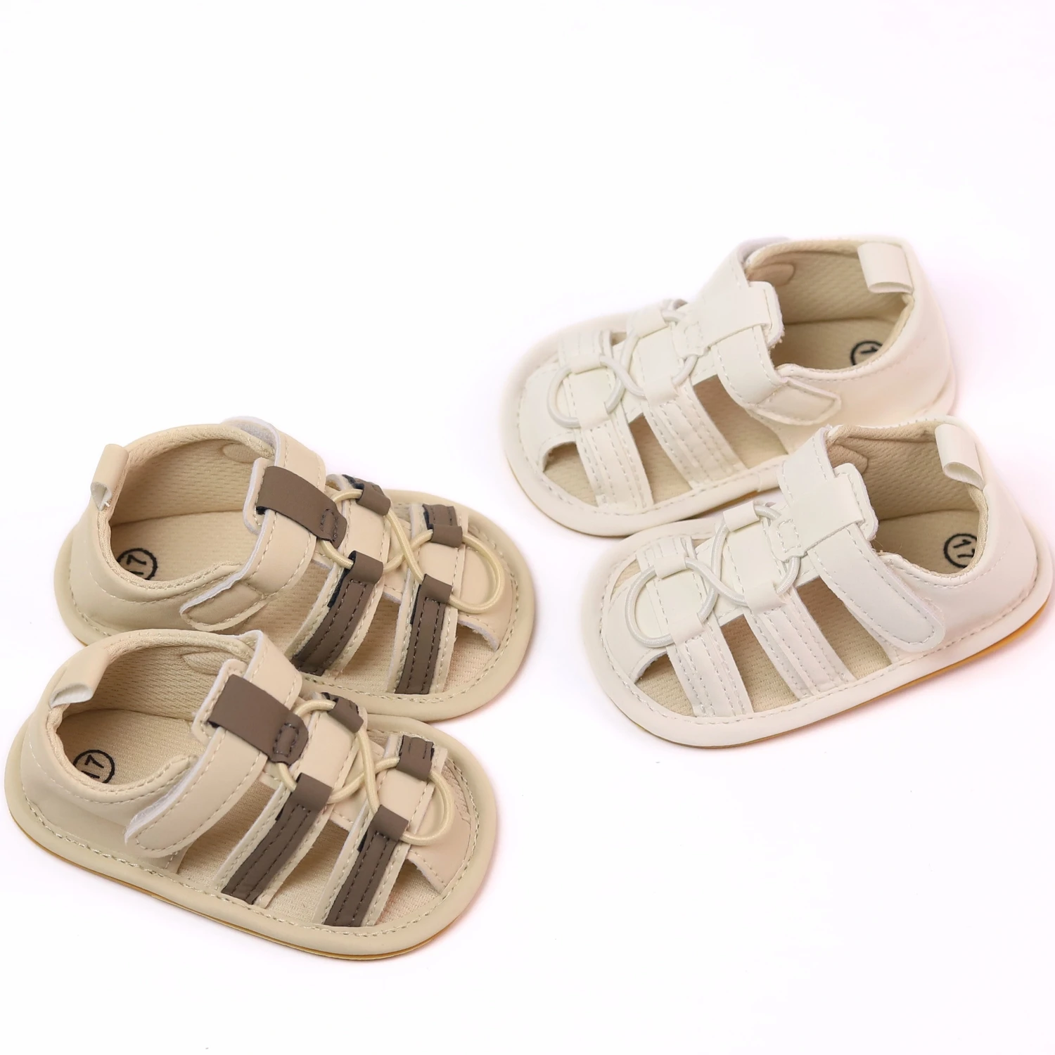 Rabeisir Baby Peuter Sandalen, Zachte Zolen Opstapschoenen Met Gepersonaliseerd Sportontwerp, Ademend En Antislip