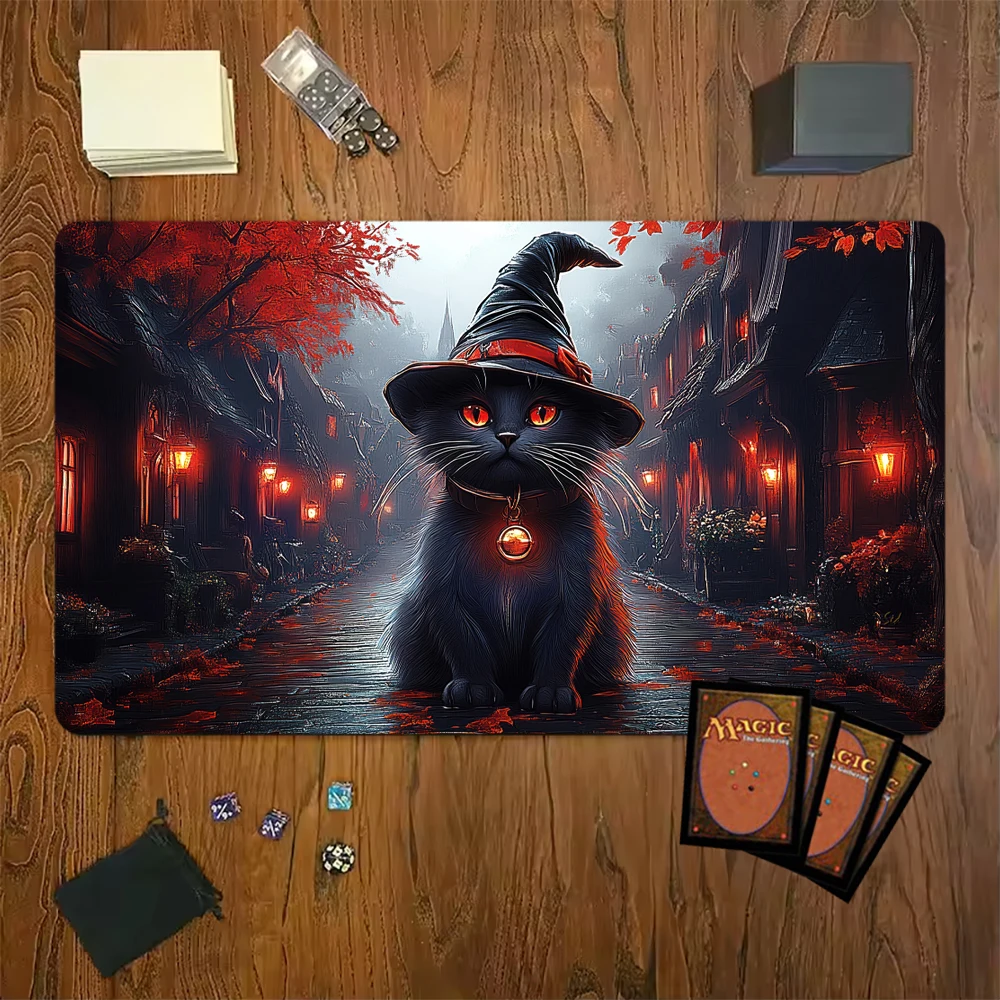 Игровой коврик Painting Cat Magic TCG CCG Trading Card Table 350x600 Playmat Резиновый коврик для мыши для вечеринки, геймера, аксессуар для ПК, коврик для ноутбука