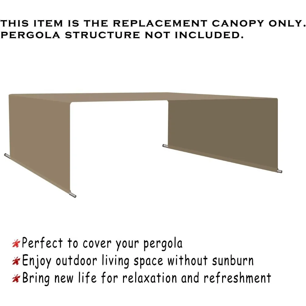 Waterproof Pergola Covers - Pergola Replacement Canopy - Universal Replacement Canopy for Pergola (14' L x 8' W)