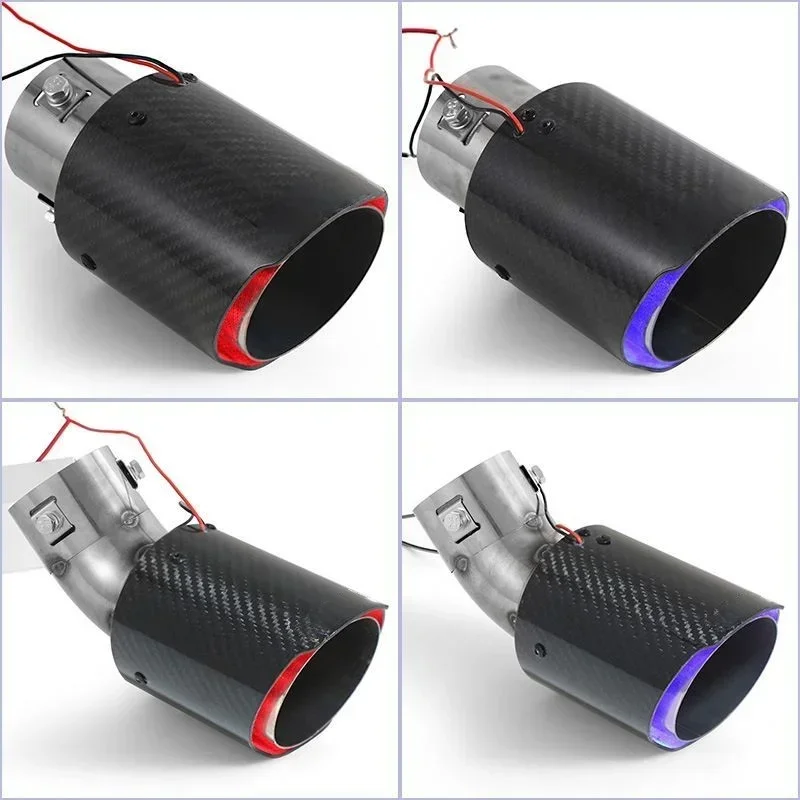 Car Tailpipe Flaming Car Exhaust Modification Cool Carbon Fibre High Temperature Resistant Universal Flame Light Glowing