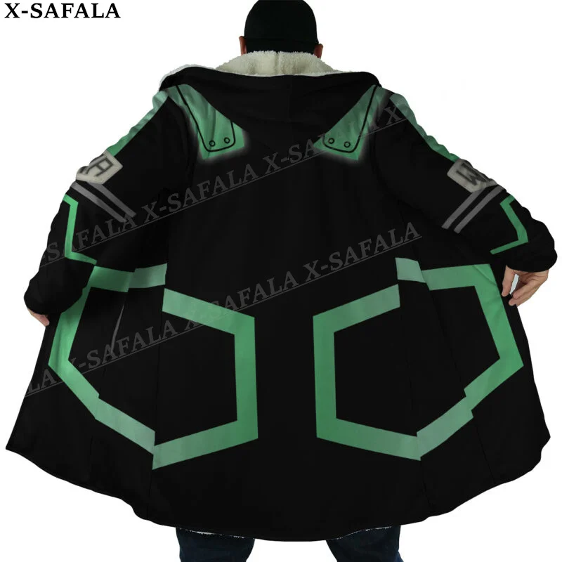 Anime All Might My Hero Academia soprabito cappotto 3D stampa spessa calda mantello con cappuccio uomo antivento in pile Unisex Casual-2