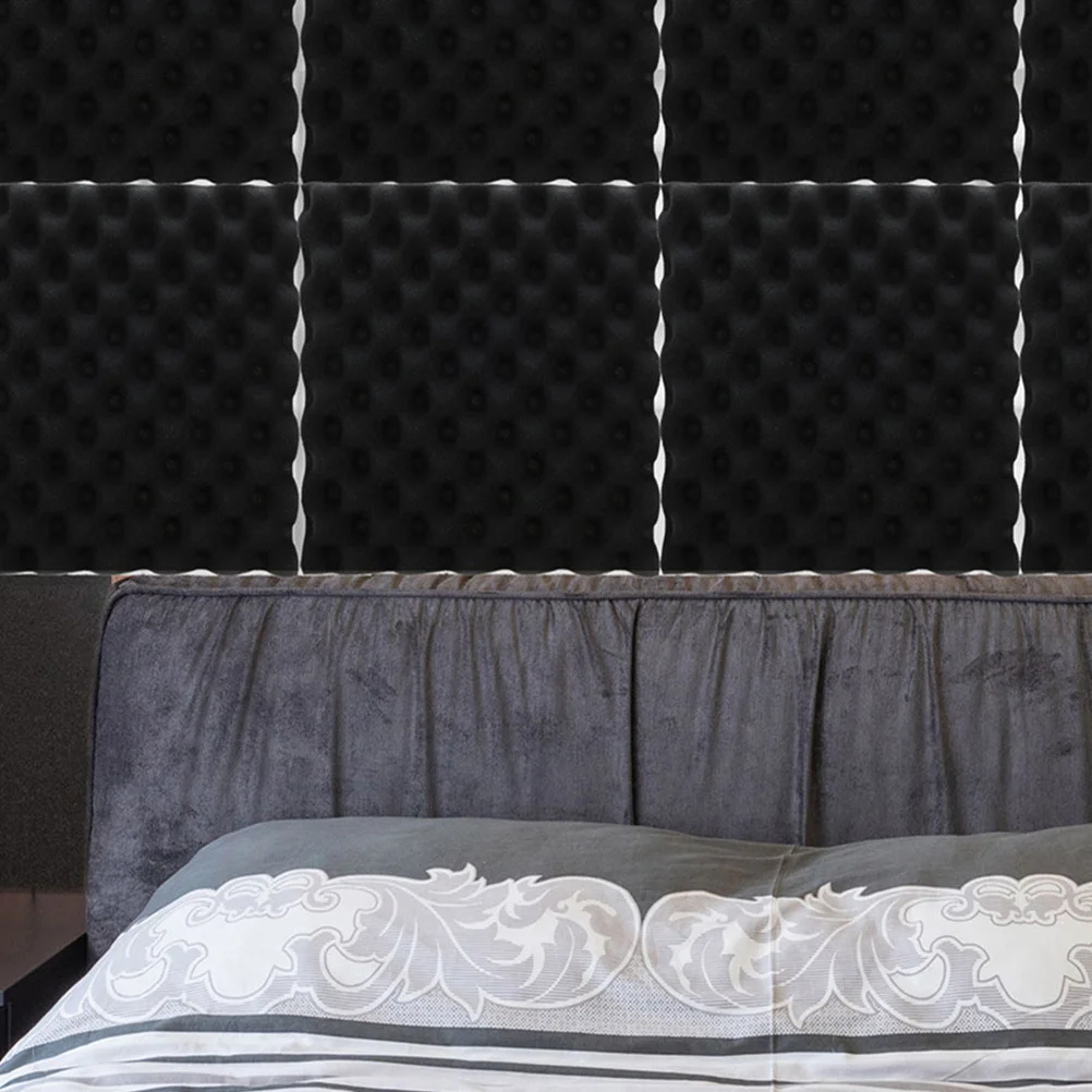 

12Pcs Wave Acoustic Sound Absorbing Cushion Polystyrene Noise Cancelling Panel for Studio Office Soundproofing