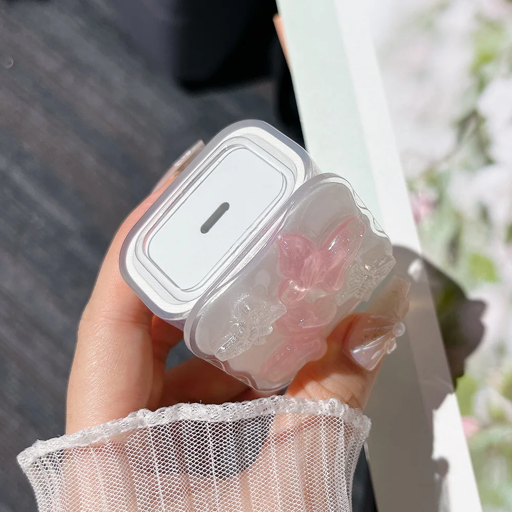 كريستال الوردي فراشة شحن كابل البيانات حامي اللفاف الملحقات آيفون 18/20 واط الكرتون شاحن الغطاء الواقي بت #4