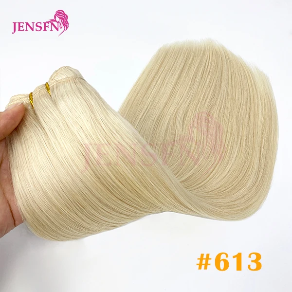 Jensfn Steil 100% Echt Menselijk Haar Inslag Bundels Extensions 50 G/stks 16 "-24" Remy Natuurlijk Haar Naaien In Weaves Bruine Blonde Kleur