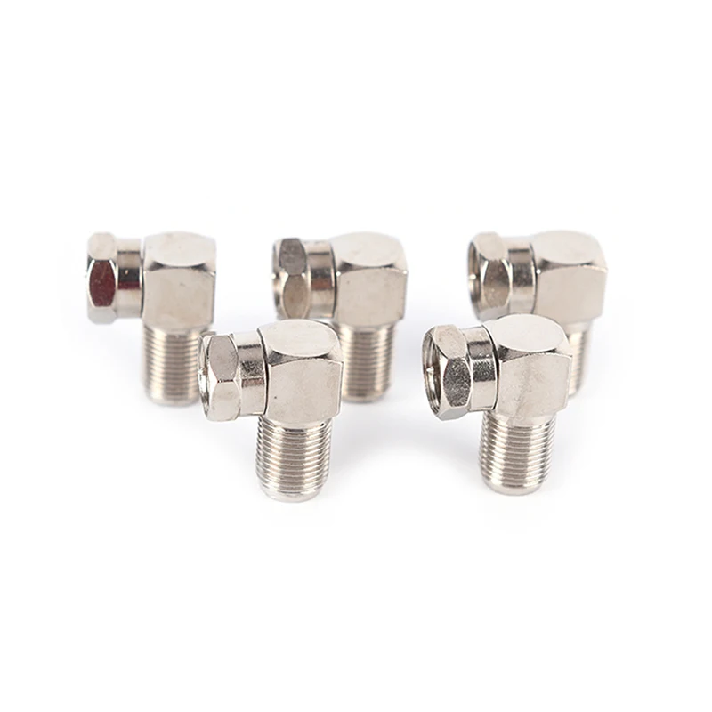5pcs Right Angle 90 Degree Coaxial Connector F Male To F Female Adapter For RG6 RG5