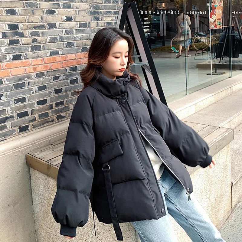 Winter Down Cotton Jackets Coats Tops Loose Zip Desian Warm Chaqueta Casual Fashion Jaqueta Casaco  Korea Women Snow Wear Abrigo